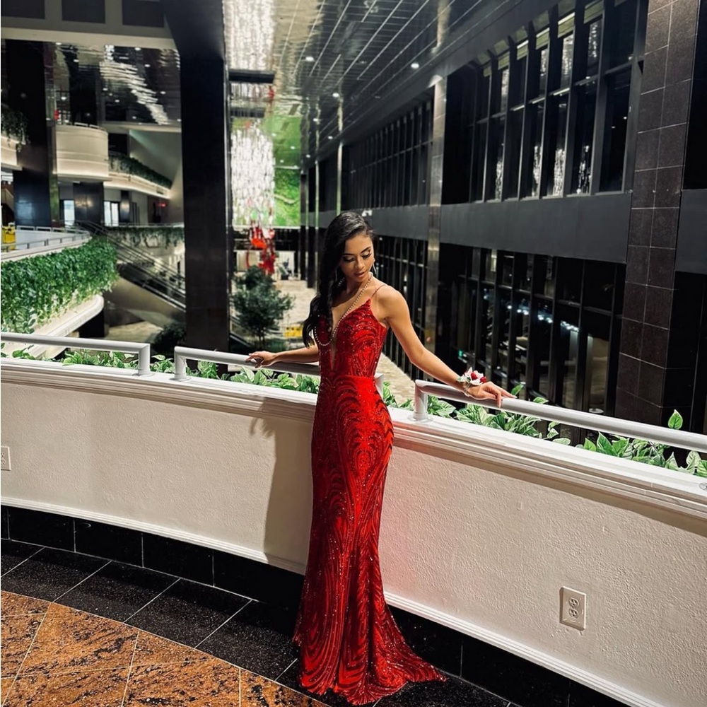 Elegant Red Evening Gown